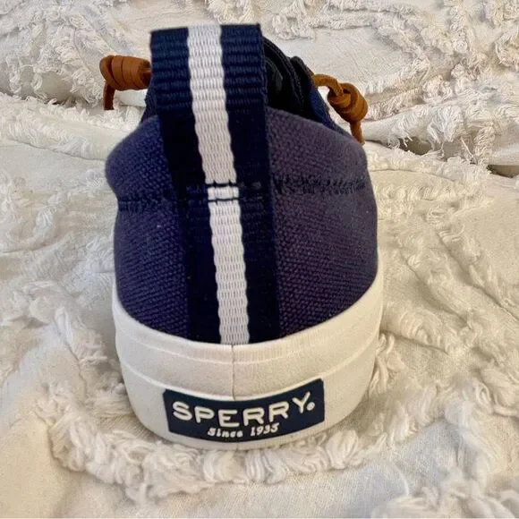Sperry Navy Canvas Lace-Up Sneakers | Memory Foam | Women’s 7.5 - Picture 5 of 12